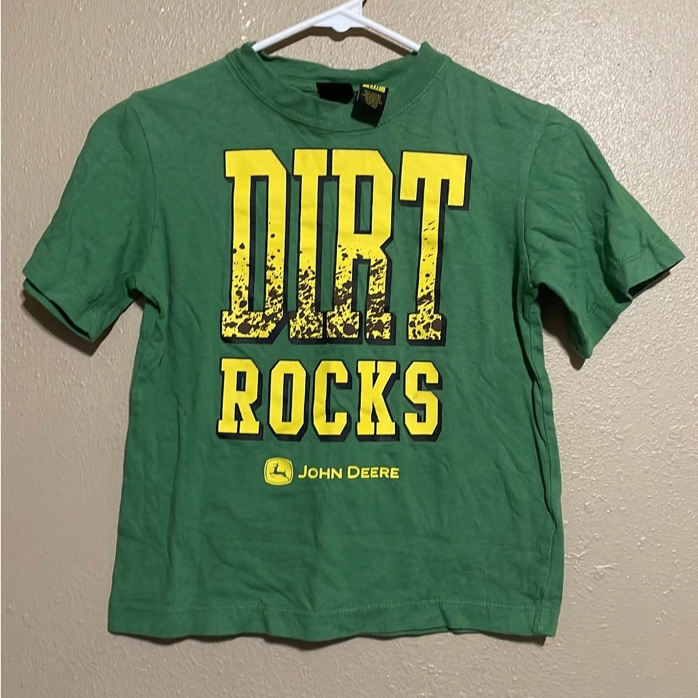 John Deere Dirt Rocks Green Short Sleeve T-Shirt Youth L
